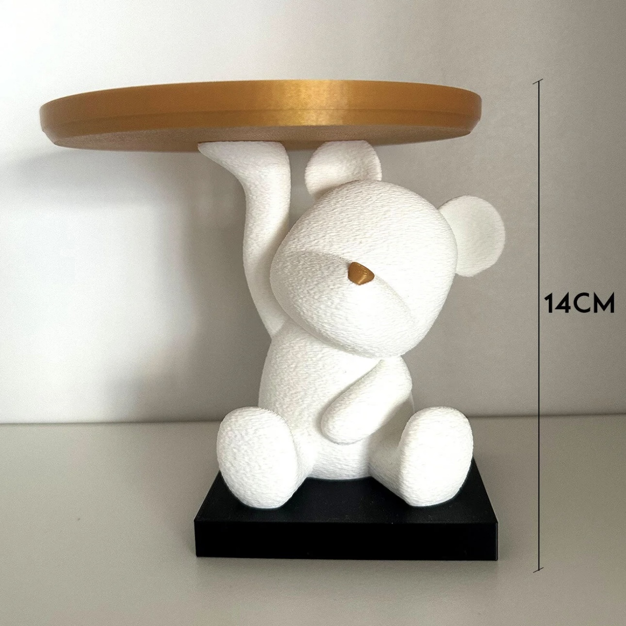 Sevimli Ayıcık Anahtarlık/Takı Standı - Dekoratif Tepsi ve Organizatör (14cm) - Görsel 3