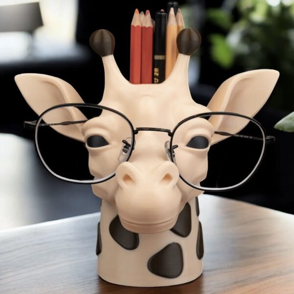 Zürafa Desenli Gözlük Standı ve Çok Amaçlı Kalemlik