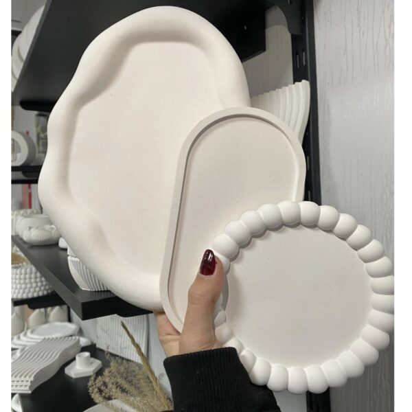 Organik Formlu Takı Kutusu Seti: Aksesuar ve Mücevher Sergileme Tepsileri (3'lü)