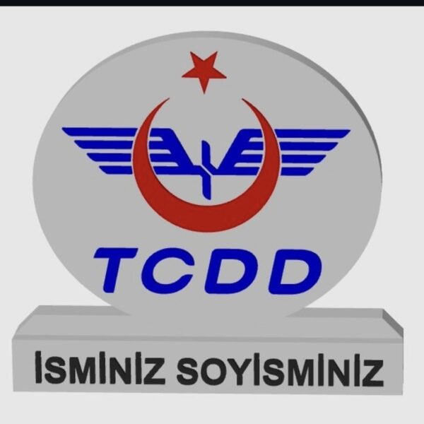 Demiryolu Mirası: İsim Yazılı TCDD Logolu Masaüstü Plaket