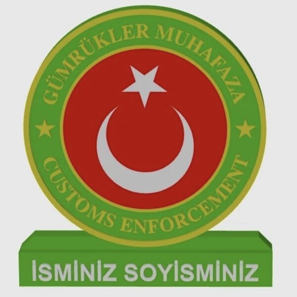 İsimli Gümrük Muhafaza Amblemli Masaüstü Plaket