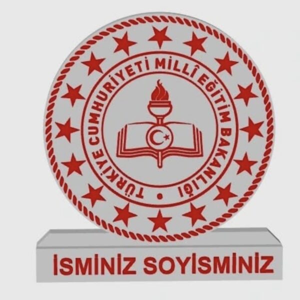 Eğitim Neferine Özel: İsim Yazılı MEB Amblemli Masaüstü Plaket
