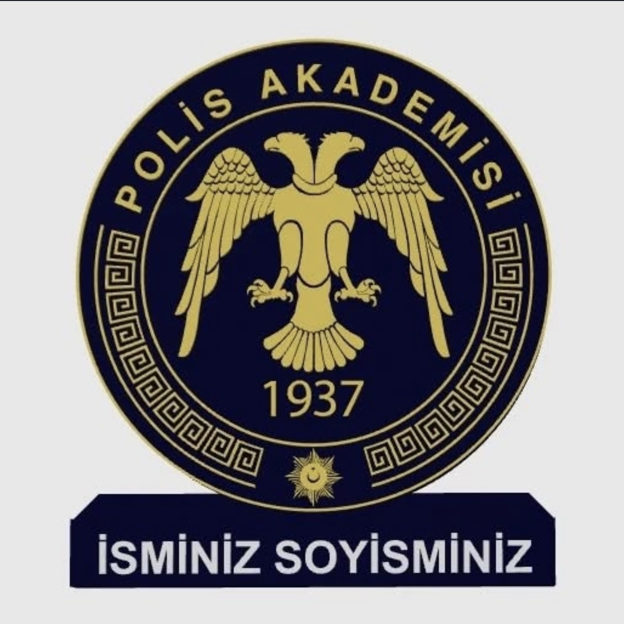 İsim Yazılı Polis Akademisi Logolu Masaüstü Plaket