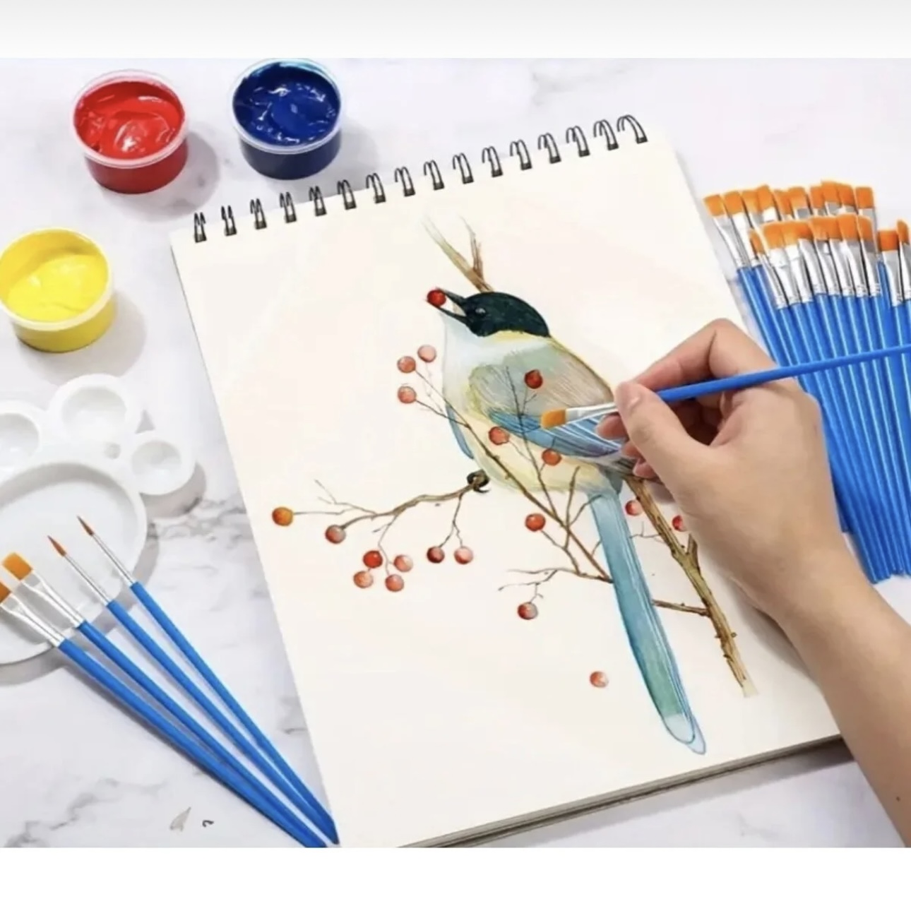 Tuvalde Fırçanın Gücü: Yeni Başlayanlar ve Öğrenciler İçin Çoklu Fırça Seti - Görsel 3