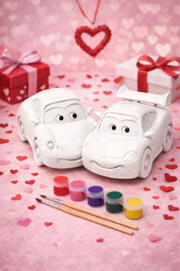 McQueen & Sally Boyama Seti – 2’li Figür, 6 Renk Boya ve 2 Fırça – Çocuklar ve Çiftler Aktivite