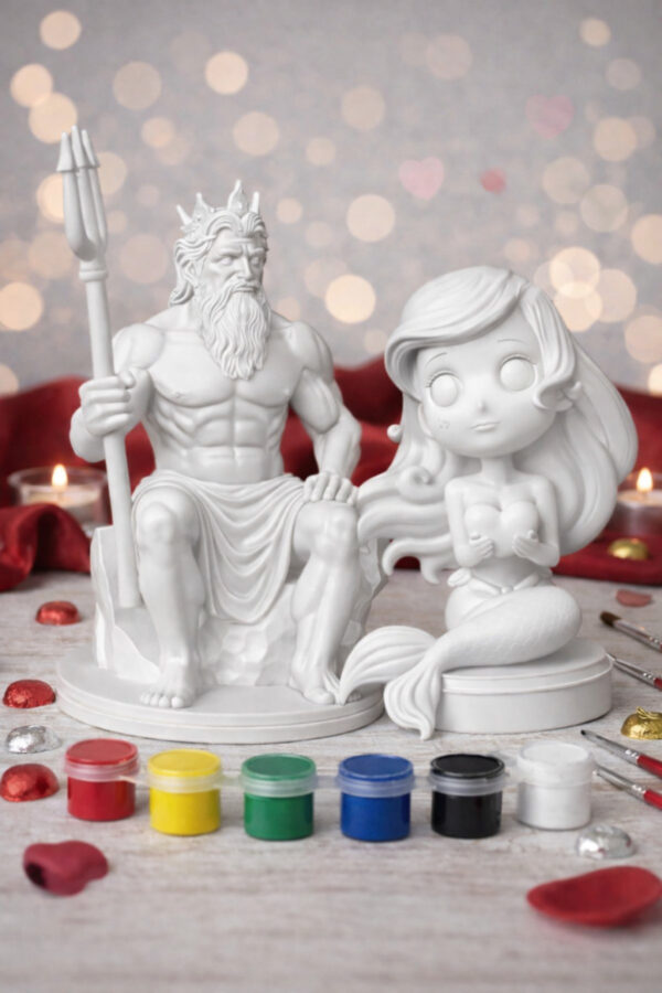 Sevgililer Günü Özel Çift Figür Boyama Seti – 2 Adet Figür + 6 Renk Akrilik Boya + 2 Fırça Hediyeli