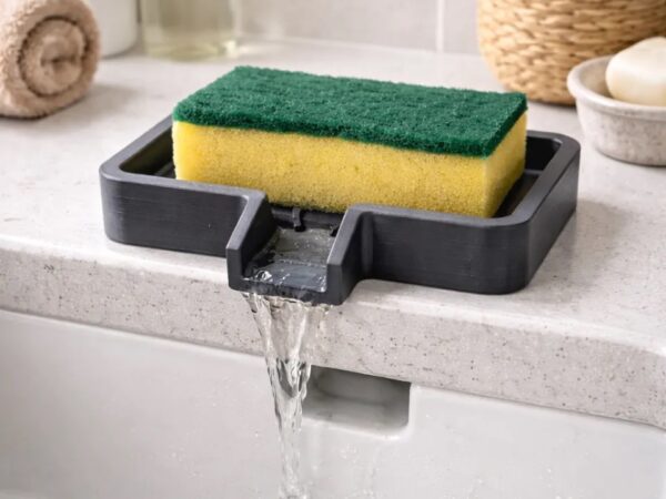 Lavabo Kenarı Süngerlik – Su Tahliyeli Mutfak Sünger Standı