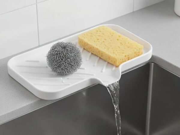 Lavabo Üstü Sünger Standı – Evye Sünger ve Bulaşık Fırçası Düzenleyici, Mutfak Lavabo Organizer